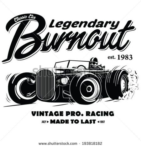 450x470 Vintage Race Car Burnout For Printing
