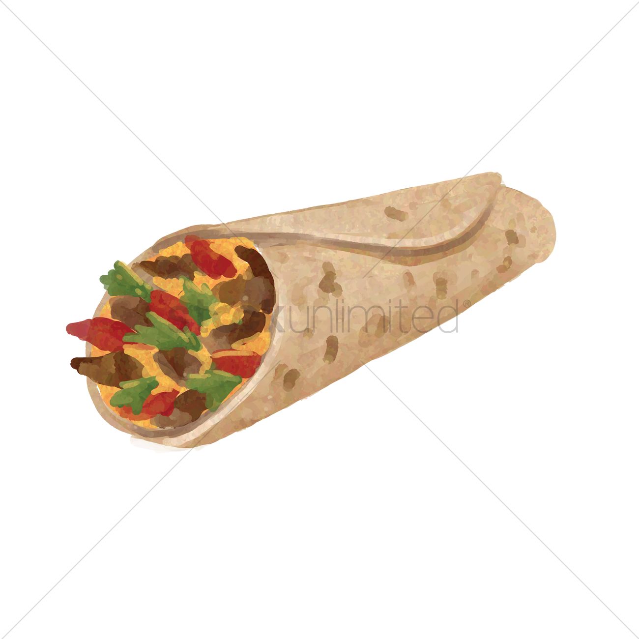 1300x1300 Burrito Vector Image