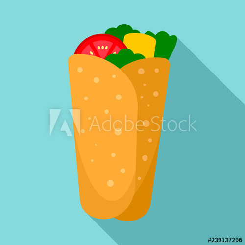 500x500 Burrito Icon Flat Illustration Of Burrito Vector Icon For Web