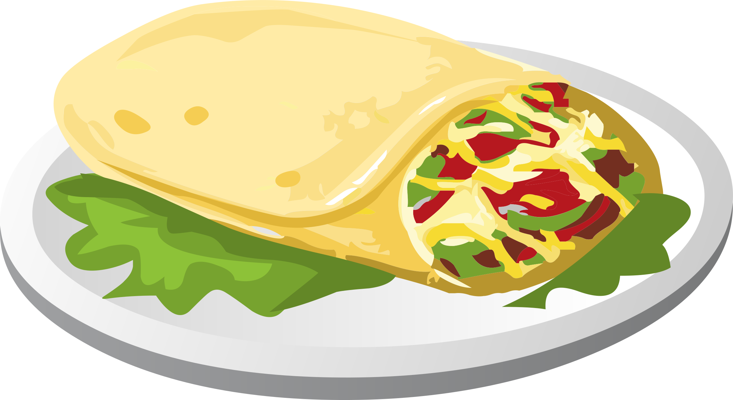 2400x1309 Burrito Vector Image