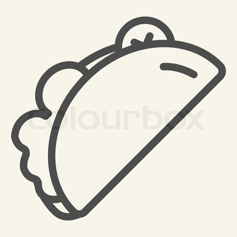 800x800 Taco Line Icon Burrito Vector Stock Vector Colourbox