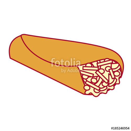500x500 Delicious Mexican Food Burrito Vector Illustration Design Stock