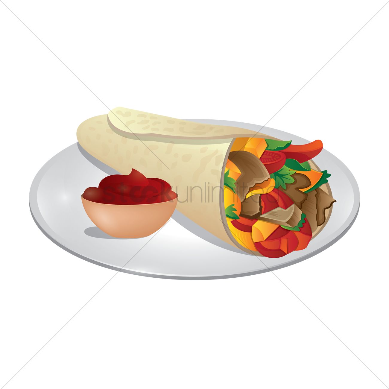 1300x1300 Burritos Vector Image