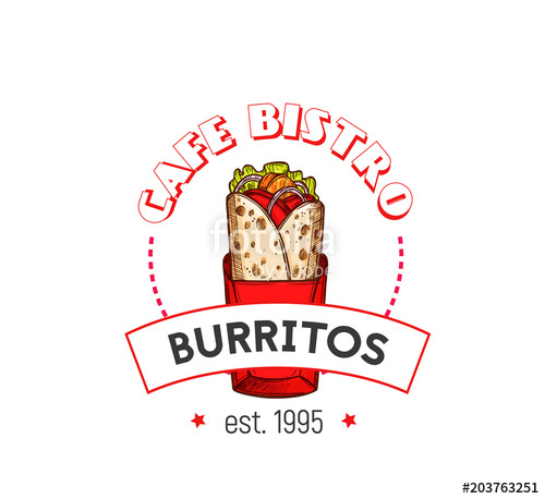 500x458 Burritos Cafe Vector Badge Stock Image And Royalty Free Vector