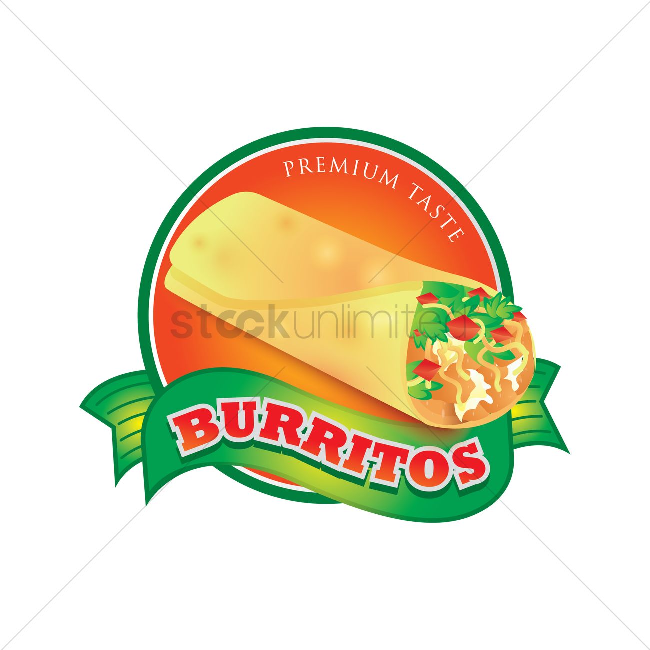 1300x1300 Burritos Label Vector Image