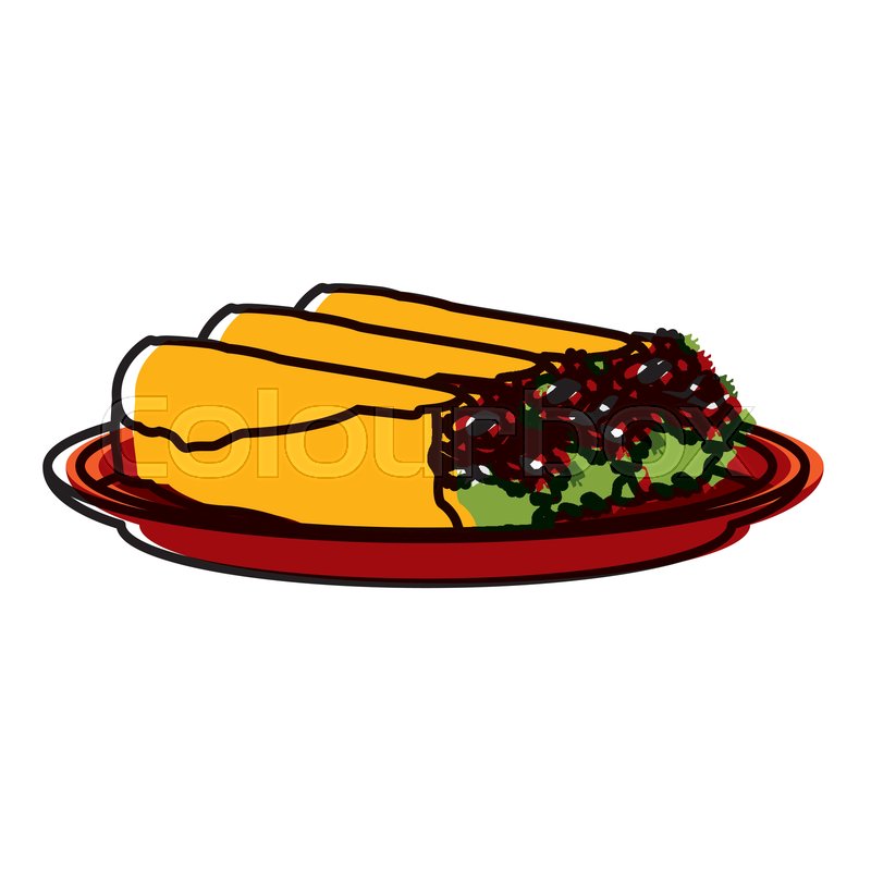 800x800 Mexican Burritos Food Icon Vector Stock Vector Colourbox
