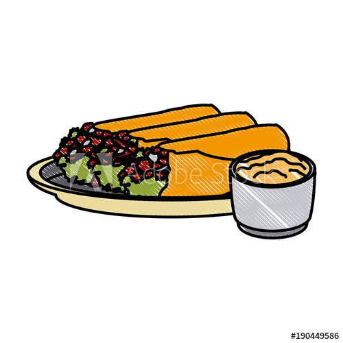 500x500 Mexican Burritos Food Icon Vector Illustration Graphic Design