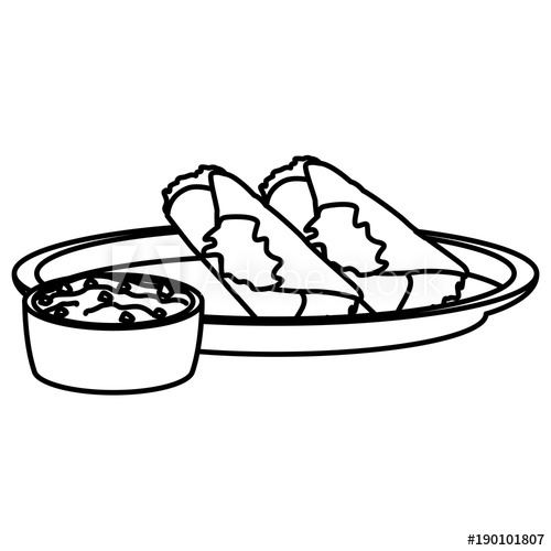 500x500 Mexican Burritos With Chilli Icon Vector Illustration Graphic