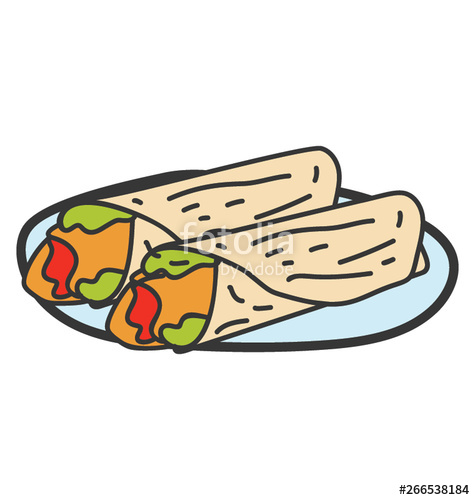 475x500 Tortilla Rolls With Filling Known To Be Burritos Stock Image