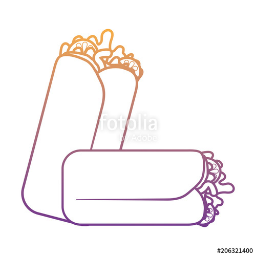 500x500 Mexican Burritos Over White Background, Vector Illustration Stock