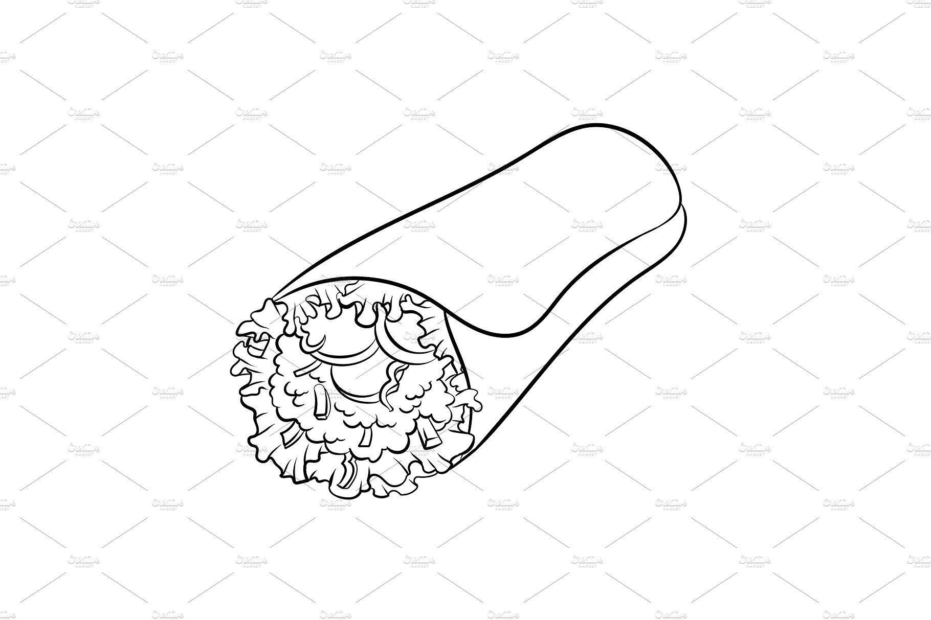 1820x1213 Burrito Coloring Book Vector Illustration