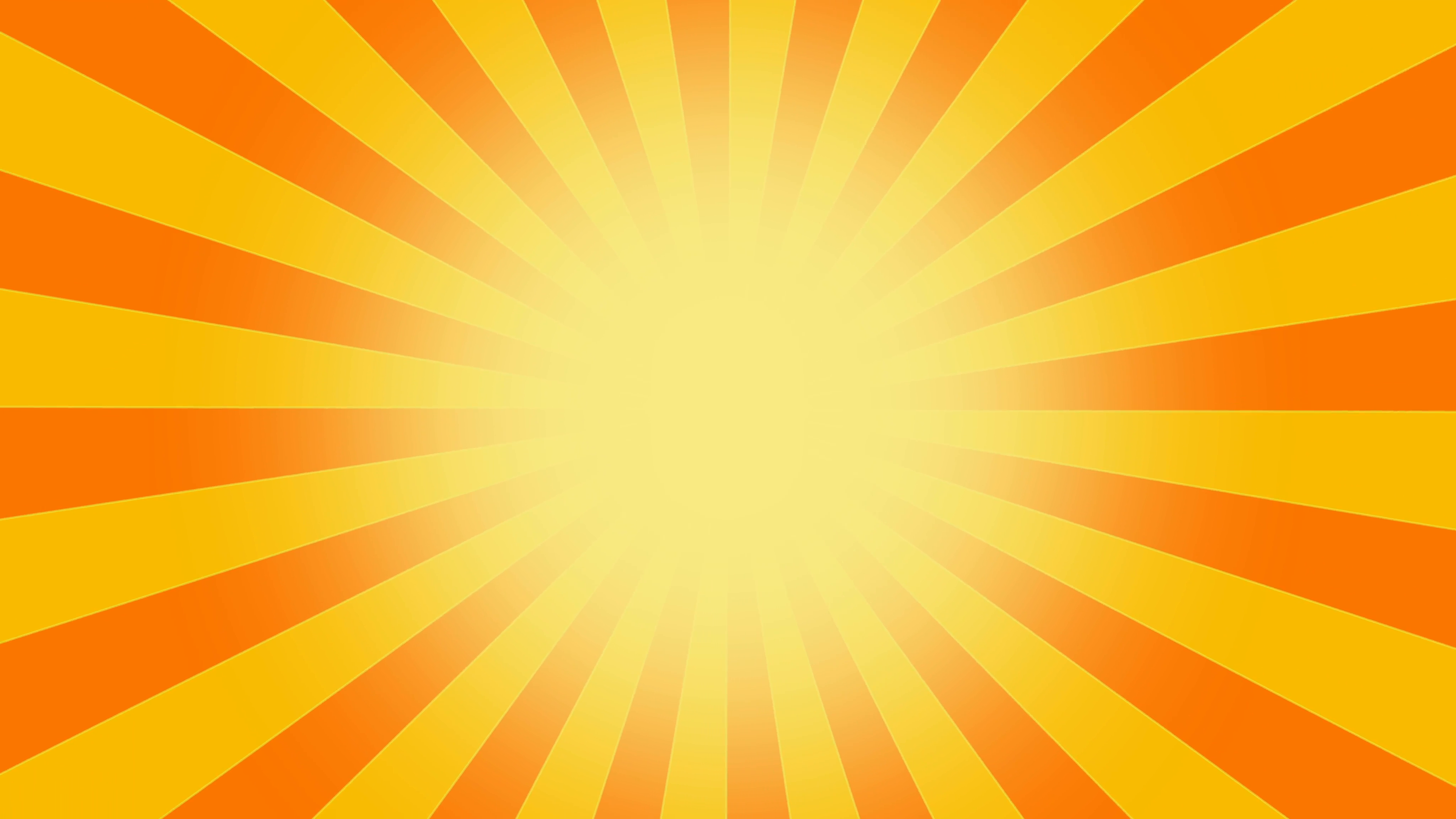 4096x2304 Yellow Burst Vector Background Cartoon Sun Light Over Orange Sky
