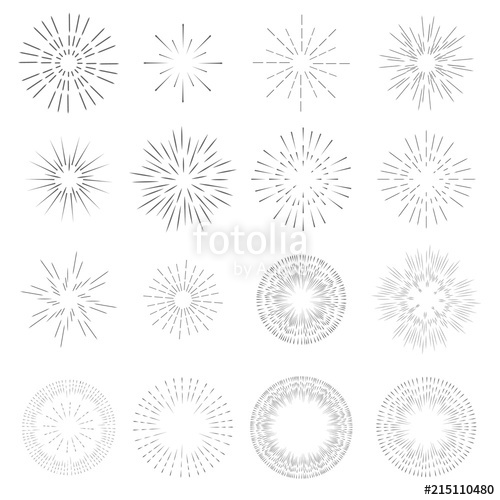 500x500 Vintage Sunburst Template Design Collection Rays Of Light Burst
