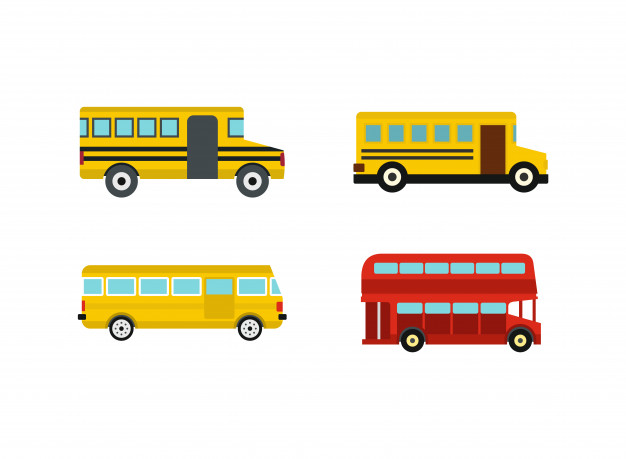 626x459 Bus Icon Set Flat Set Of Bus Vector Icons Collection Isolated