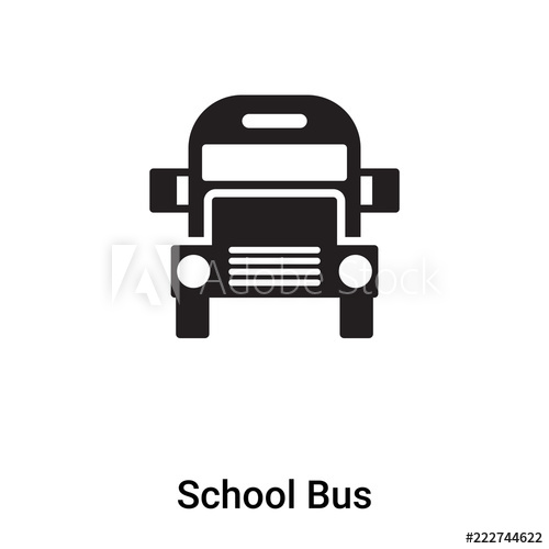500x500 School Bus Icon Vector Isolated On White Background, Logo Concept