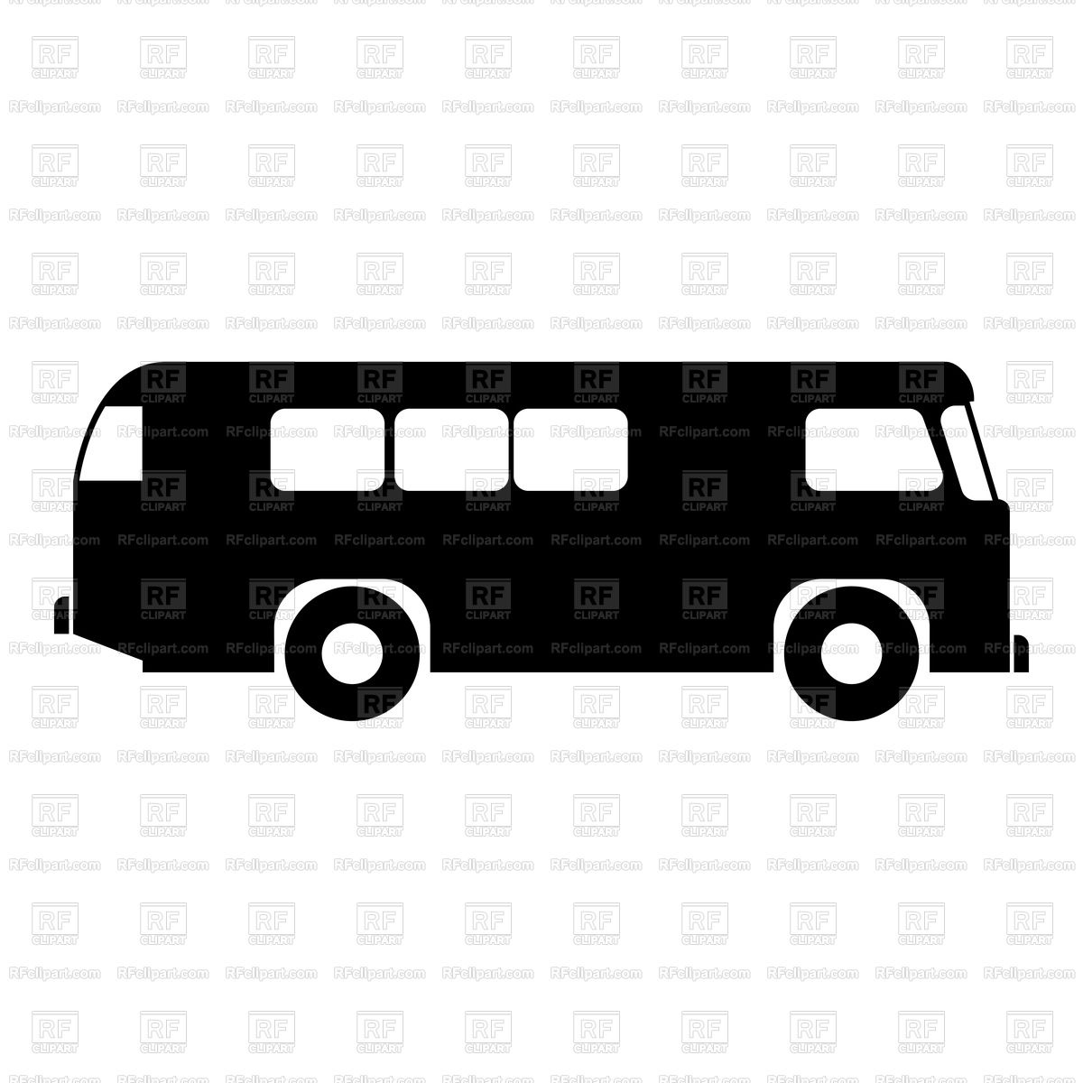 1200x1200 Silhouette Of Retro Bus Icon Vector Image Of Transportation