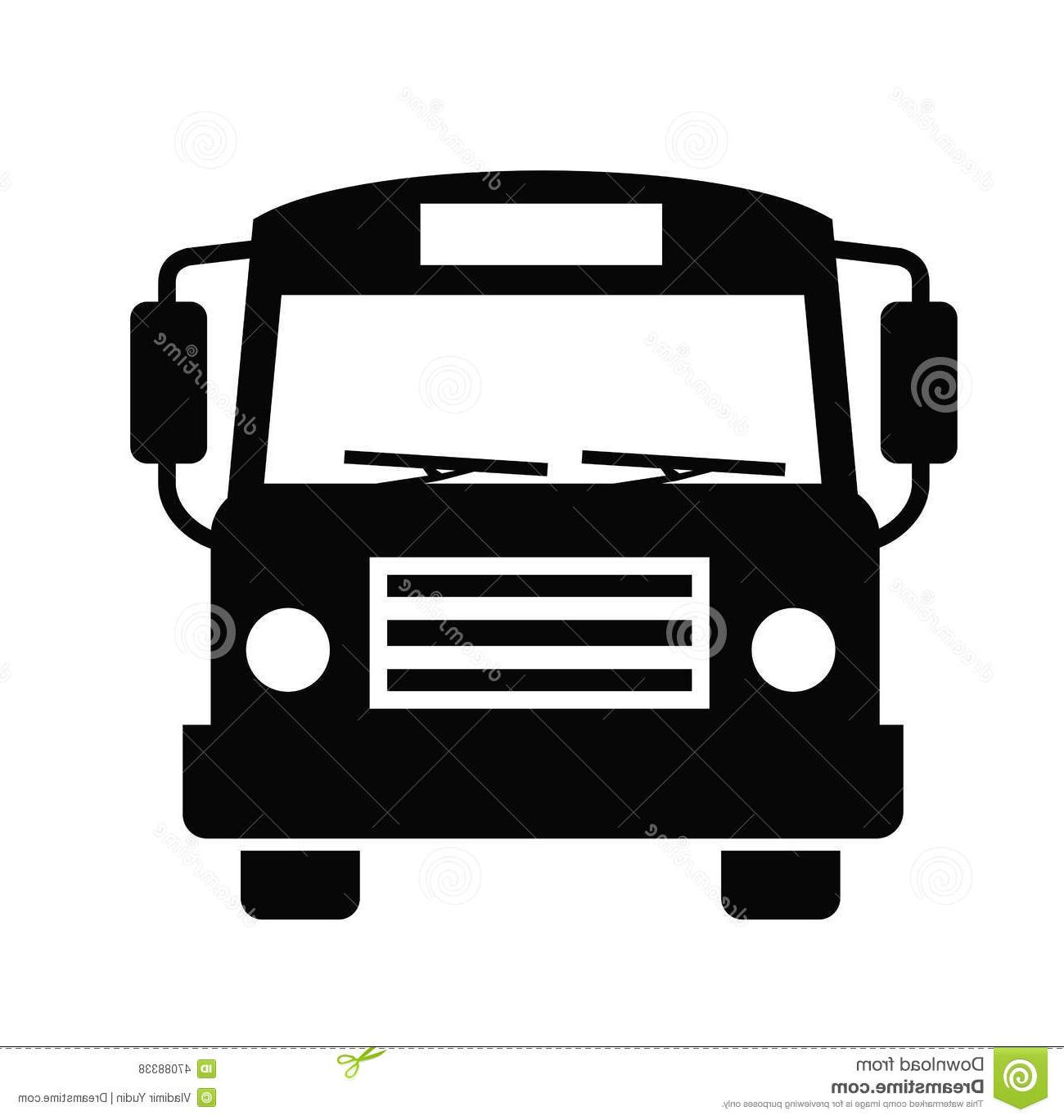 1300x1368 Top Bus Icon Vector Black White Background Free