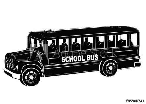 School Bus Silhouette Illustration Vector 500x354 School Bus Silhouette Illustration Vector