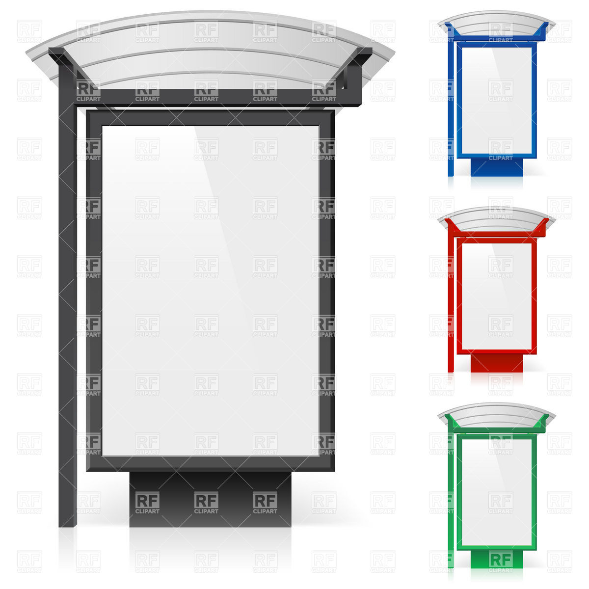 1200x1200 Bus Stop Lightbox Or Billboard Blank Template Vector Image