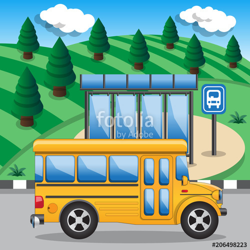 500x500 Bus Stop Vector Illustration Stock Image And Royalty Free