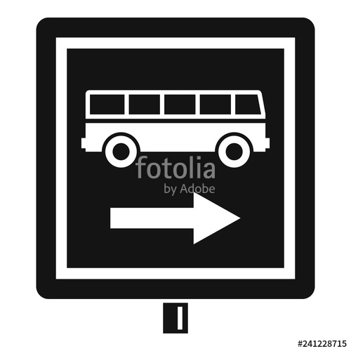 500x500 Sign Bus Stop Icon Simple Illustration Of Sign Bus Stop Vector
