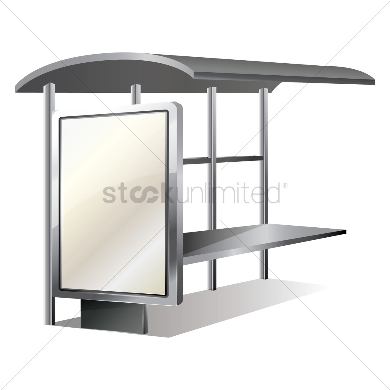 1300x1300 Blank Bus Stop Billboard Vector Image