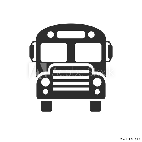 500x500 Bus Icon Template Color Editable Modern Transportation Symbol
