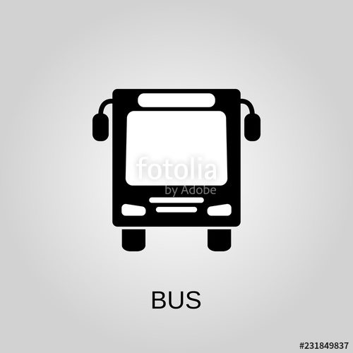 500x500 Bus Icon Bus Symbol Flat Design Stock