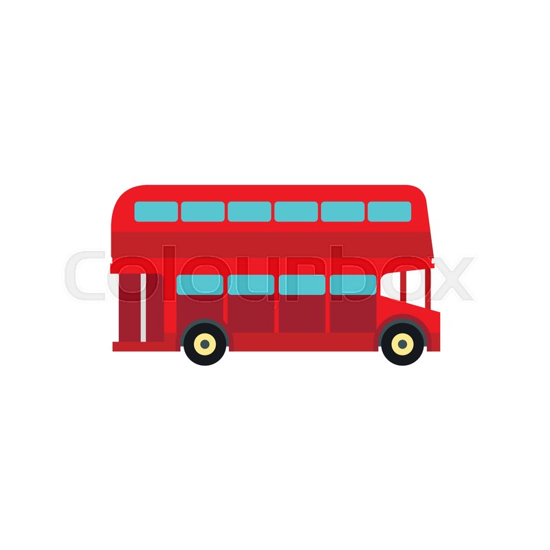 800x800 Double Decker Bus Icon In Flat Style Stock Vector Colourbox