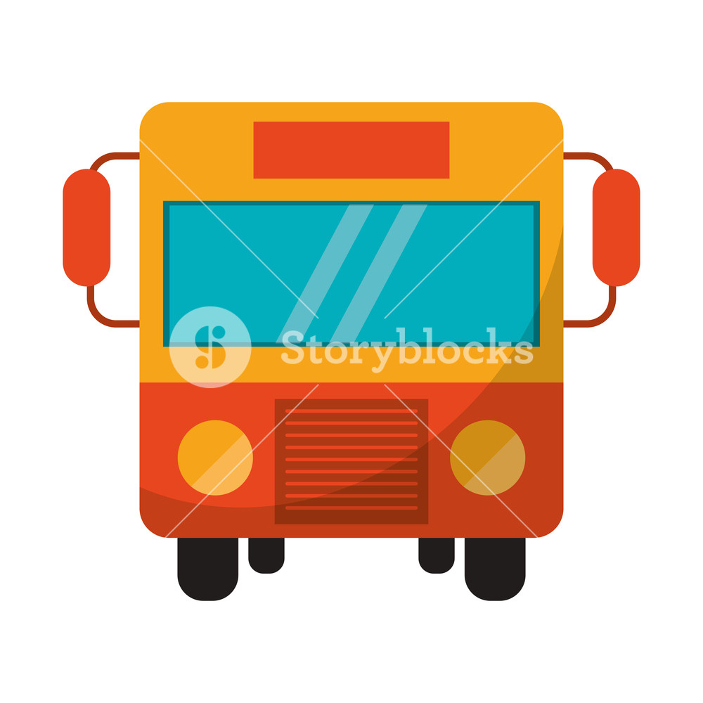 1000x1000 Public Bus Frontview Symbol Vector Illustration Graphic Design