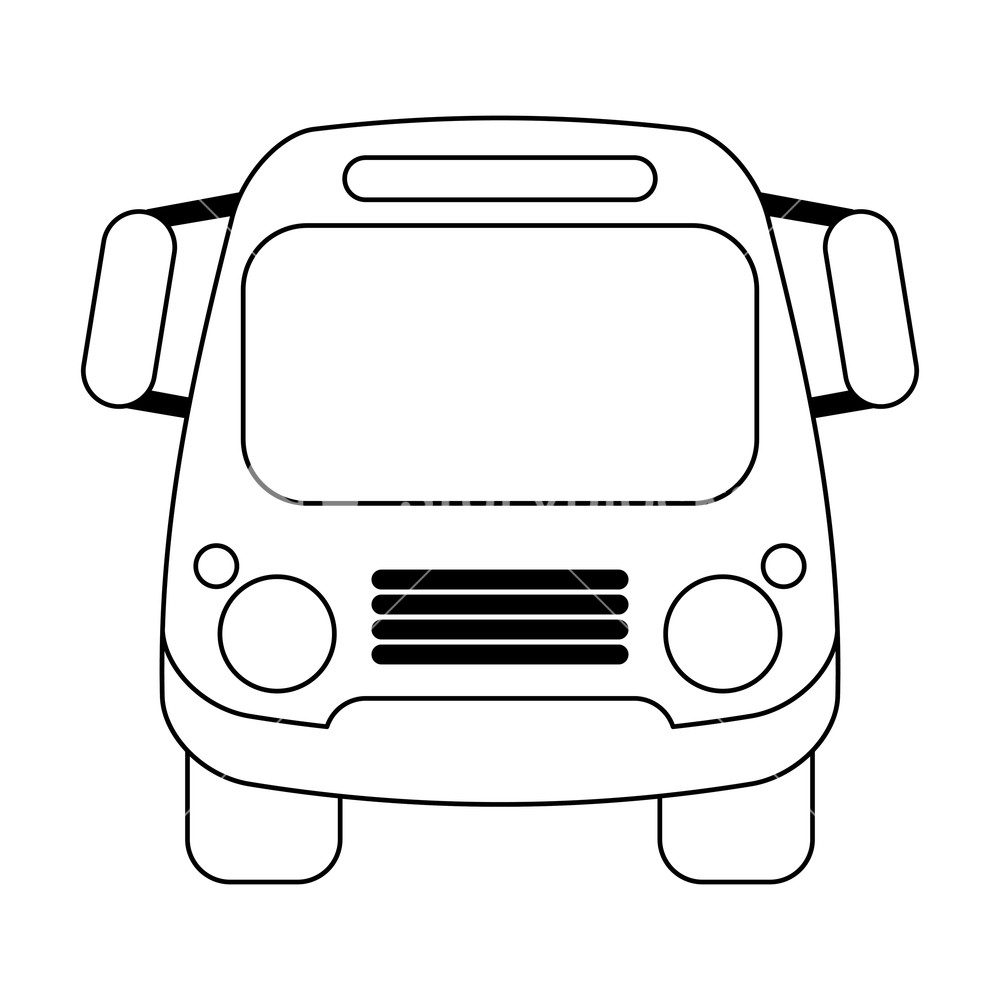 1000x1000 School Bus Frontview Isolated Symbol Vector Illustration Graphic