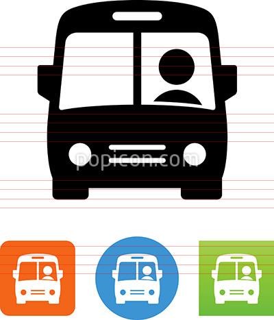 400x467 Vector Bus With Driver Icon