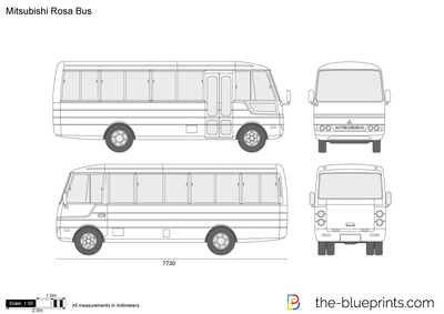 Mitsubishi Rosa Bus Vector Drawing 400x283 Mitsubishi Rosa Bus Vector Drawing