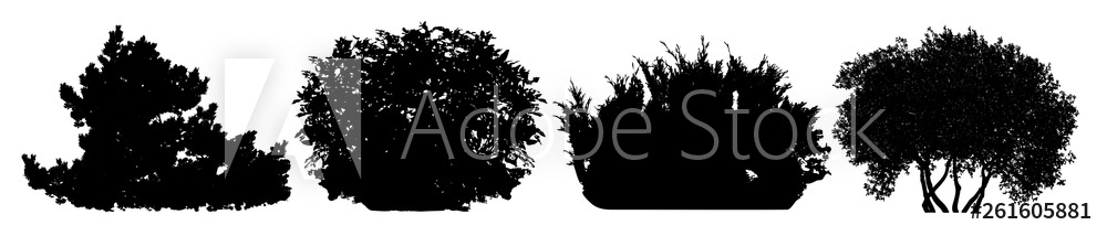 Photo Art Print Bush Silhouette Vector Set Europosters 1000x214 Photo Art Print Bush Silhouette Vector Set Europosters