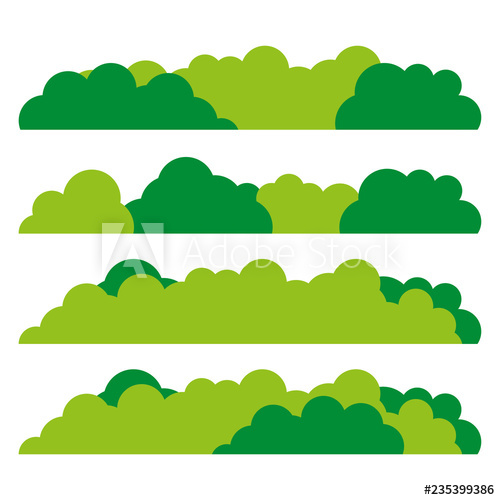 Green Bush Set Icon Flat Design Vector 500x500 Green Bush Set Icon Flat Design Vector