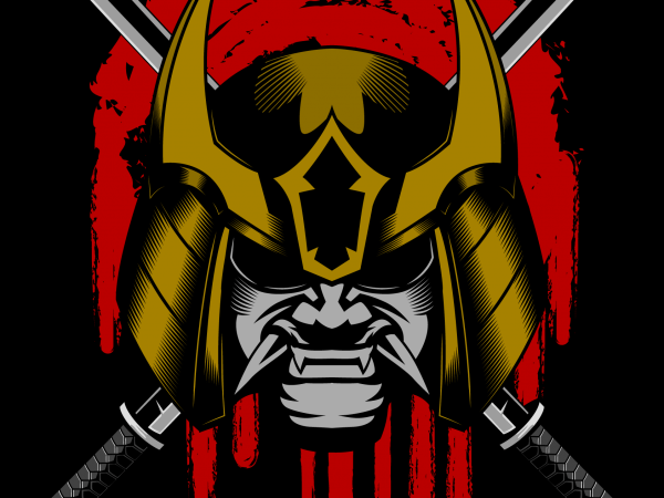 Ronin Samurai Head Helmet Vector Illustration 600x450 Ronin Samurai Head Helmet Vector Illustration
