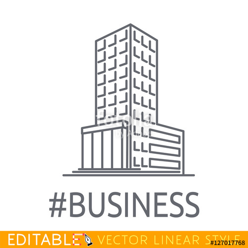 Hashtag Business Building Of Big Company Sketch Line Flat Design 500x500 Hashtag Business Building Of Big Company Sketch Line Flat Design