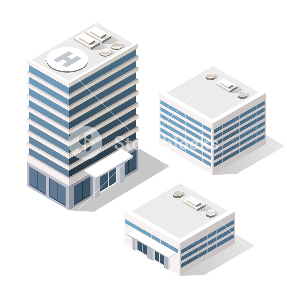 992x1000 Isometric Set Module City With Skyscraper From Urban Building