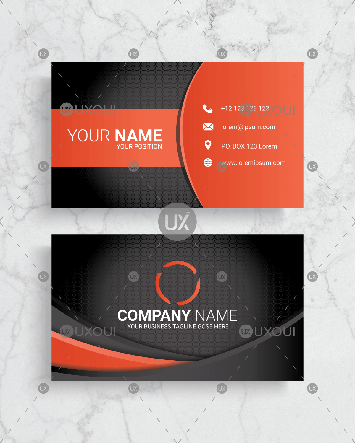 Best Abstract Business Card Template Design Vector With Orange 1200x1500 Best Abstract Business Card Template Design Vector With Orange