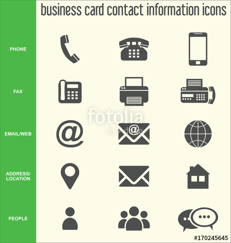 Business Card Contact Information Icons Collection Stock Image 475x500 Business Card Contact Information Icons Collection Stock Image