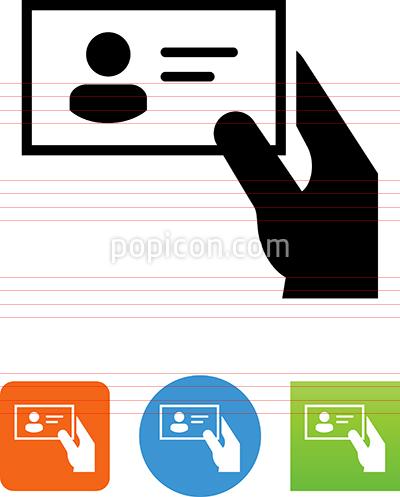 Vector Hand Holding Business Card Icon 400x497 Vector Hand Holding Business Card Icon