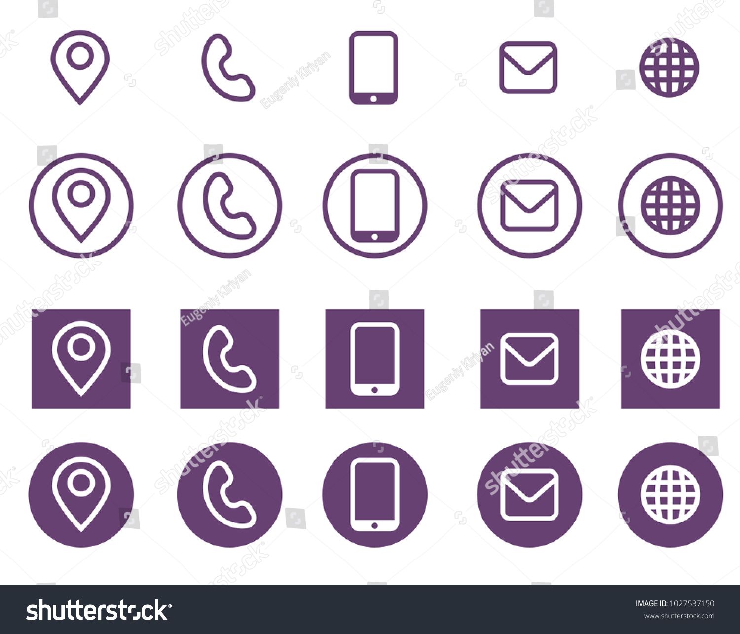 Vector Violet Business Card Contact Information Icons Business 1500x1285 Vector Violet Business Card Contact Information Icons Business