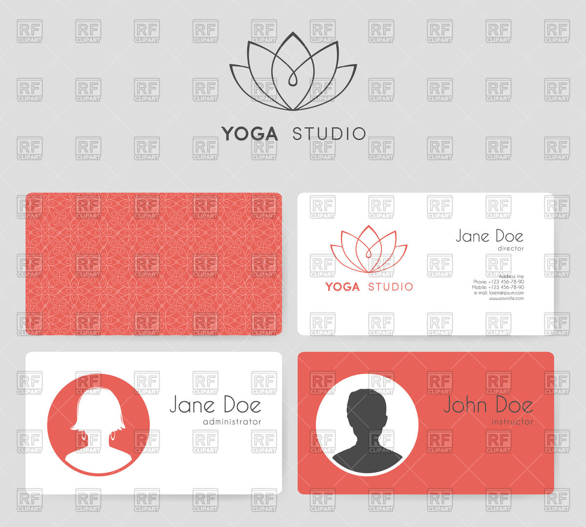 Business Cards With Yoga Icons Vector Image Of Signs, Symbols 1200x1079 Business Cards With Yoga Icons Vector Image Of Signs, Symbols