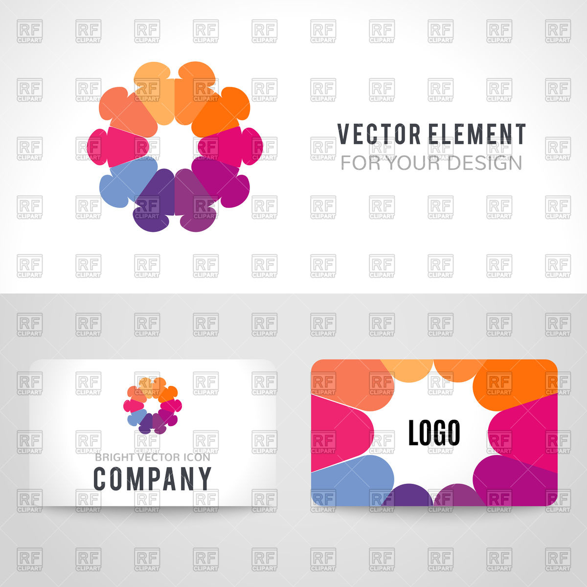 Colorful Business Card Vector Image Of Signs, Symbols, Maps 1200x1200 Colorful Business Card Vector Image Of Signs, Symbols, Maps