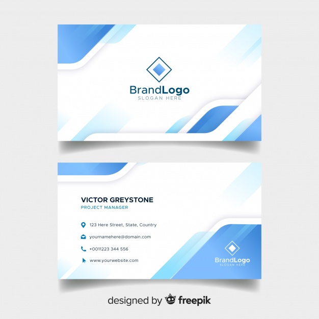 626x626 Elegant Business Card Template With Geometric Design Vector Free