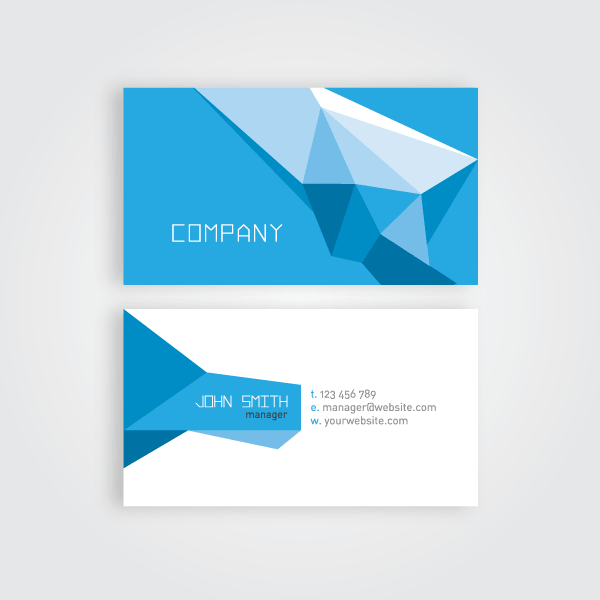 600x600 Geometric Business Card Vector Template