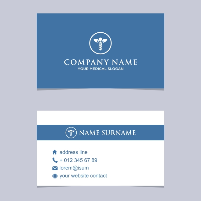 640x640 Blue And White Medical Healthcare Business Card Template Vector