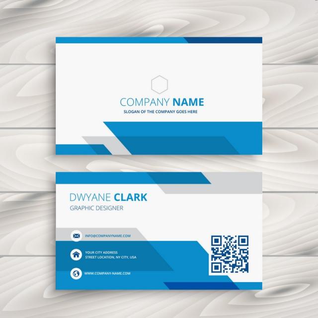 640x640 Blue Corporate Business Card Template Vector Design Illustration