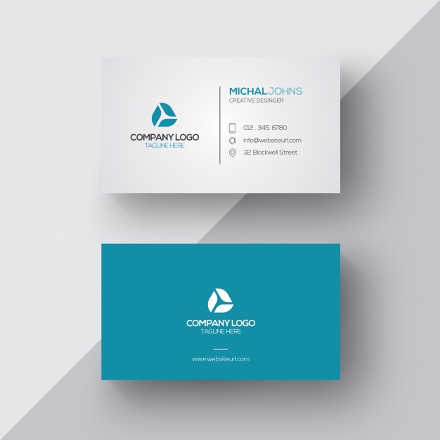626x626 Blue And White Business Card Vector Free Download