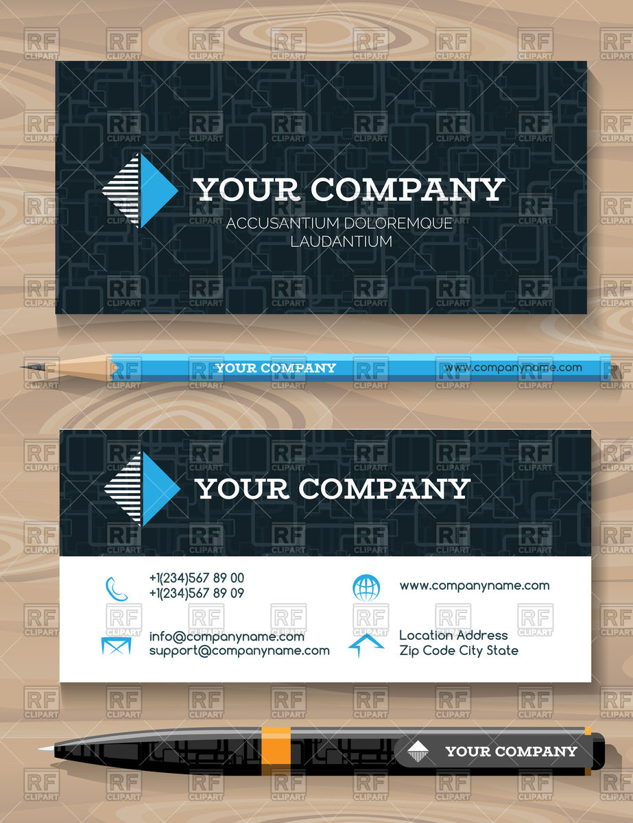 923x1200 Creative Business Card With Pen And Pencil